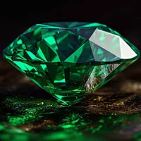 Natural emerald crystal with rich green hue